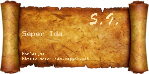 Seper Ida névjegykártya